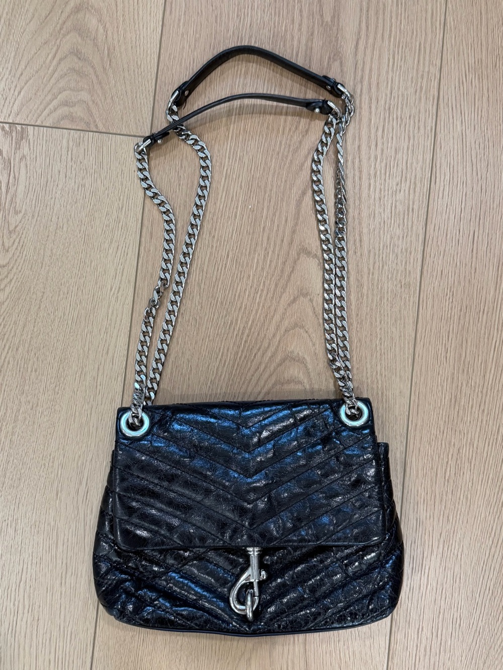 Rebecca Minkoff Black Quilted Chain Shoulder Bag
